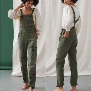Anthropologie Wanderer Overalls Green NEW